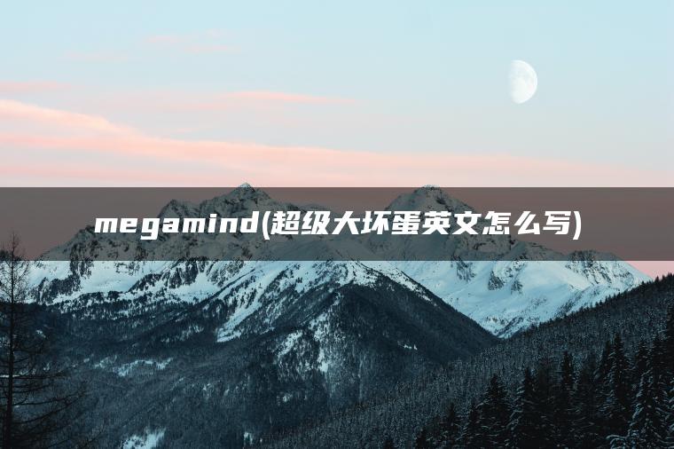 megamind(超级大坏蛋英文怎么写)
