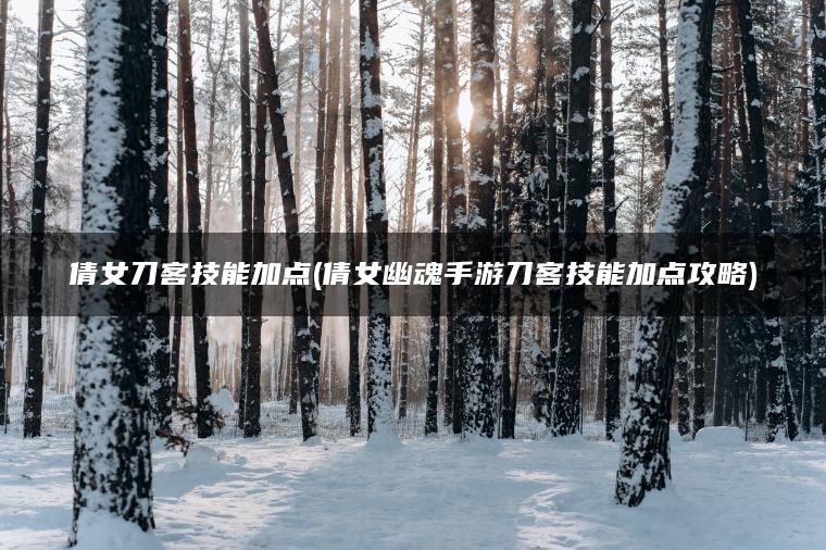 倩女刀客技能加点(倩女幽魂手游刀客技能加点攻略)