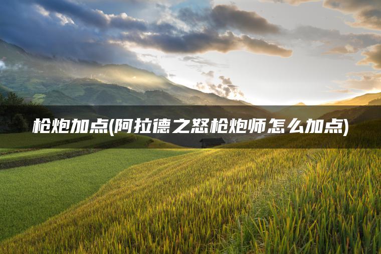 枪炮加点(阿拉德之怒枪炮师怎么加点)