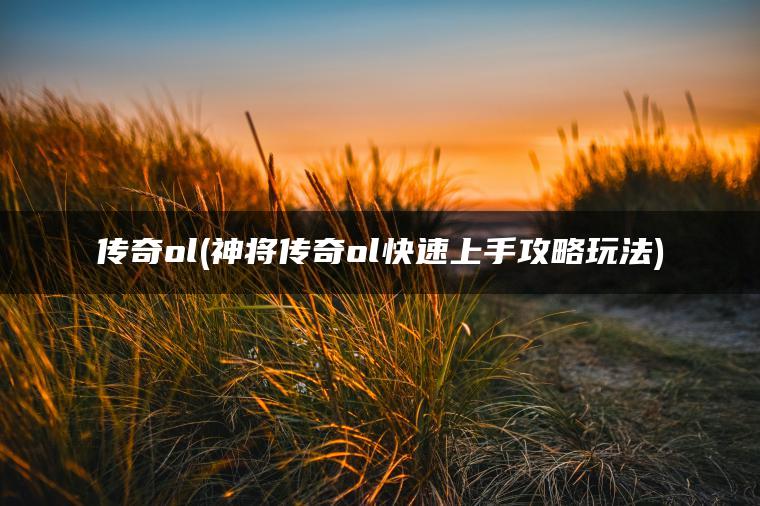 传奇ol(神将传奇ol快速上手攻略玩法)