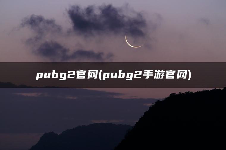 pubg2官网(pubg2手游官网)