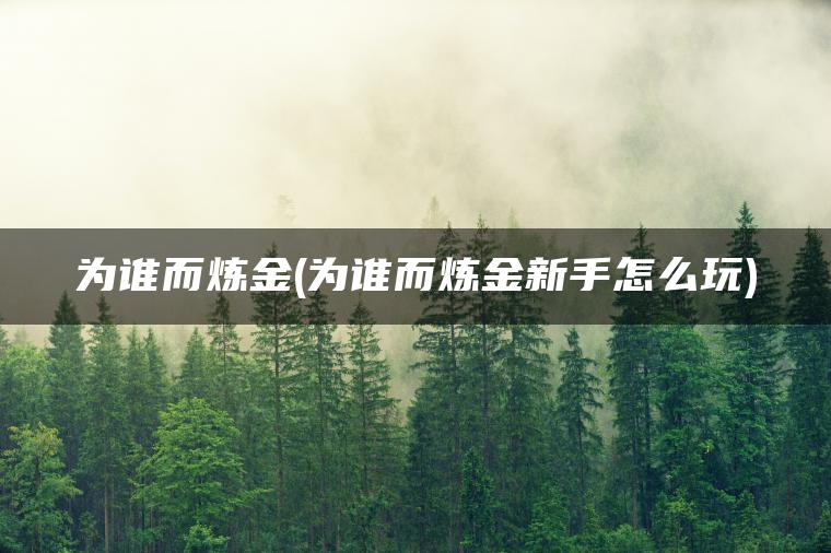 为谁而炼金(为谁而炼金新手怎么玩)
