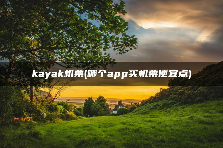 kayak机票(哪个app买机票便宜点)