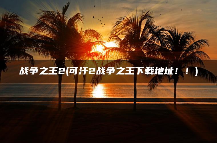 战争之王2(可汗2战争之王下载地址！！)