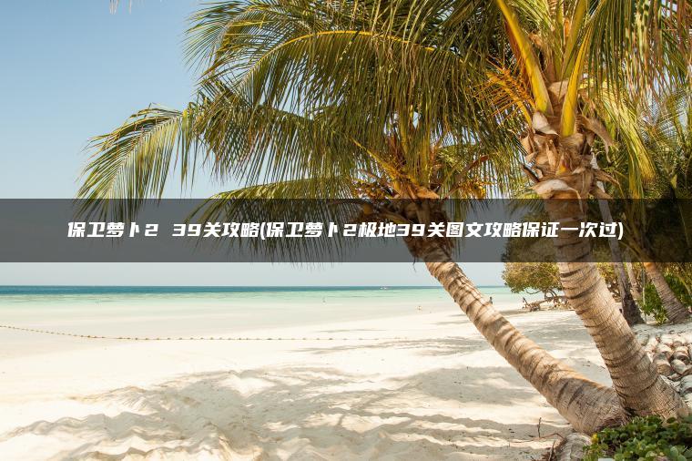 保卫萝卜2 39关攻略(保卫萝卜2极地39关图文攻略保证一次过)