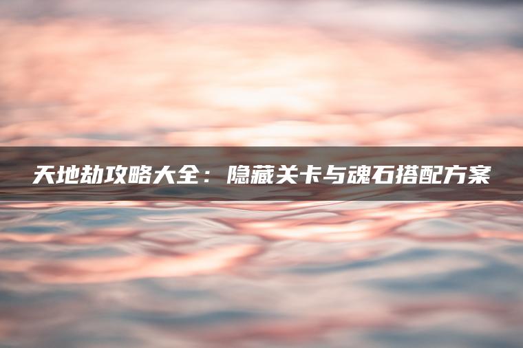 天地劫攻略大全：隐藏关卡与魂石搭配方案