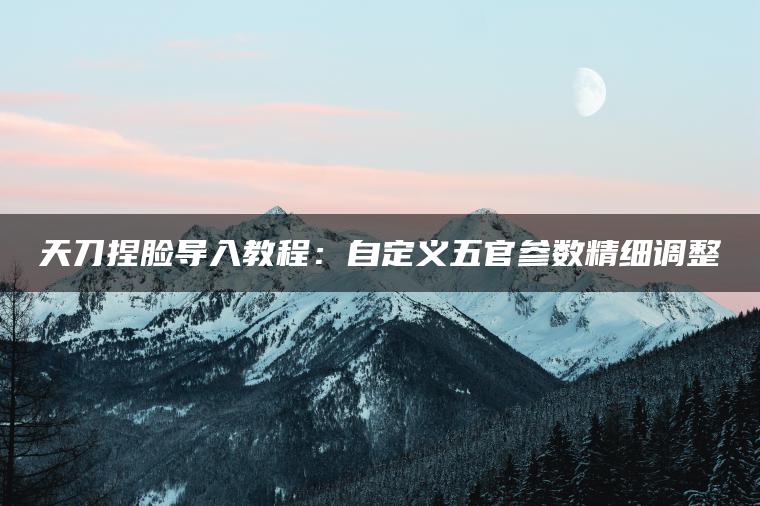 天刀捏脸导入教程：自定义五官参数精细调整