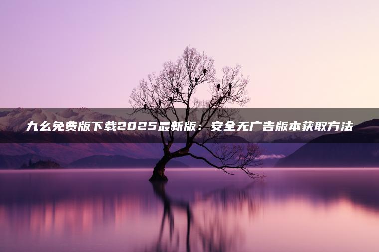 九幺免费版下载2025最新版：安全无广告版本获取方法