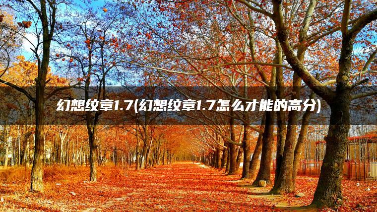 幻想纹章1.7(幻想纹章1.7怎么才能的高分)