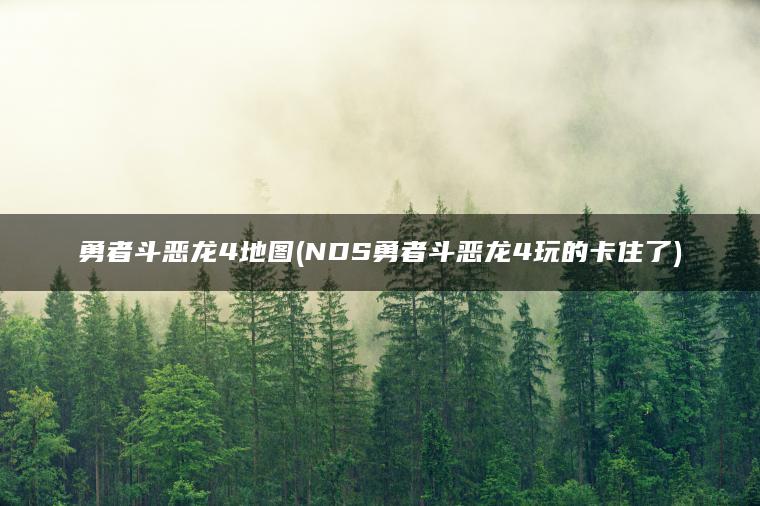 勇者斗恶龙4地图(NDS勇者斗恶龙4玩的卡住了)