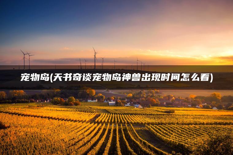 宠物岛(天书奇谈宠物岛神兽出现时间怎么看)