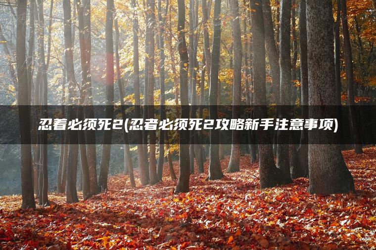 忍着必须死2(忍者必须死2攻略新手注意事项)