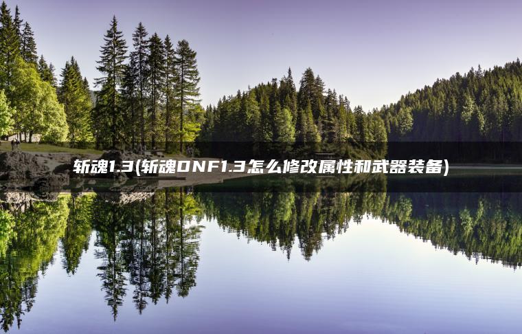 斩魂1.3(斩魂DNF1.3怎么修改属性和武器装备)