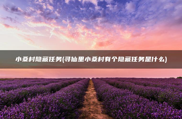 小桑村隐藏任务(寻仙里小桑村有个隐藏任务是什么)