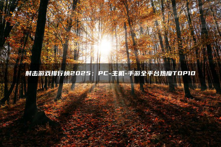 射击游戏排行榜2025：PC-主机-手游全平台热度TOP10