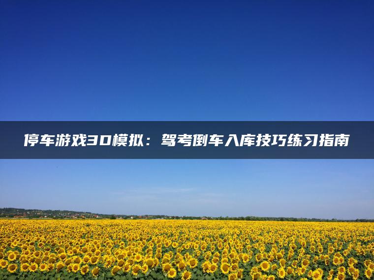 停车游戏3D模拟：驾考倒车入库技巧练习指南