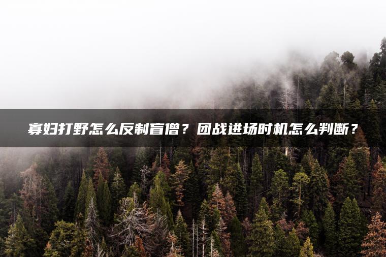 寡妇打野怎么反制盲僧？团战进场时机怎么判断？