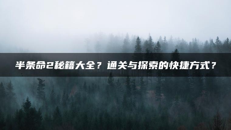 半条命2秘籍大全？通关与探索的快捷方式？