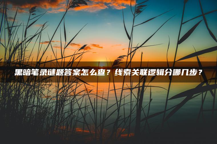 黑暗笔录谜题答案怎么查？线索关联逻辑分哪几步？