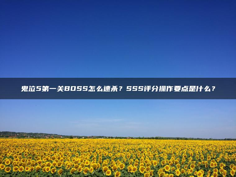 鬼泣5第一关BOSS怎么速杀？SSS评分操作要点是什么？