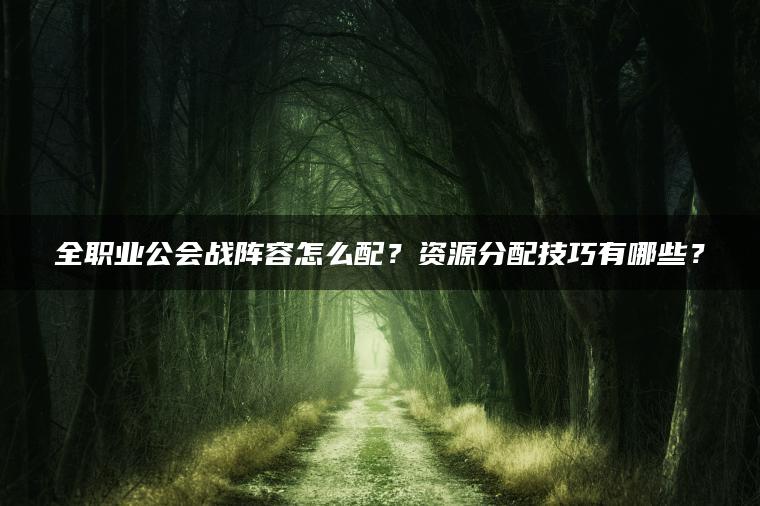 全职业公会战阵容怎么配？资源分配技巧有哪些？