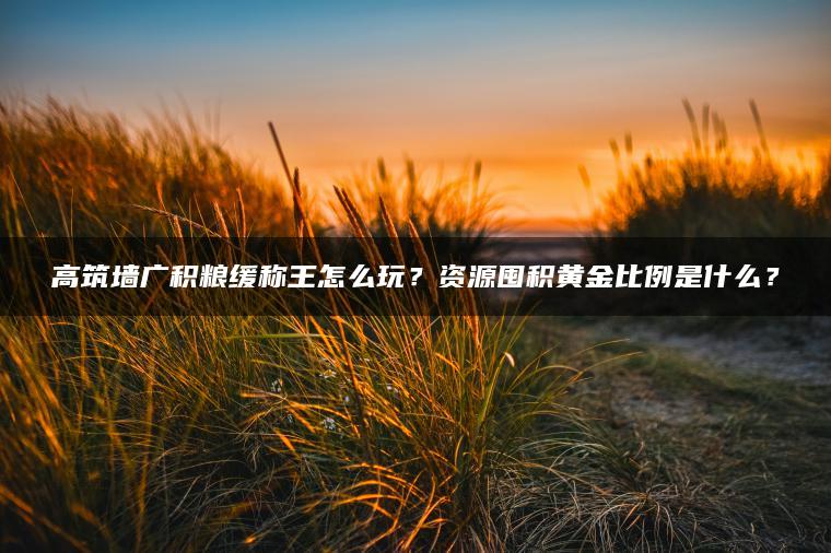 高筑墙广积粮缓称王怎么玩？资源囤积黄金比例是什么？