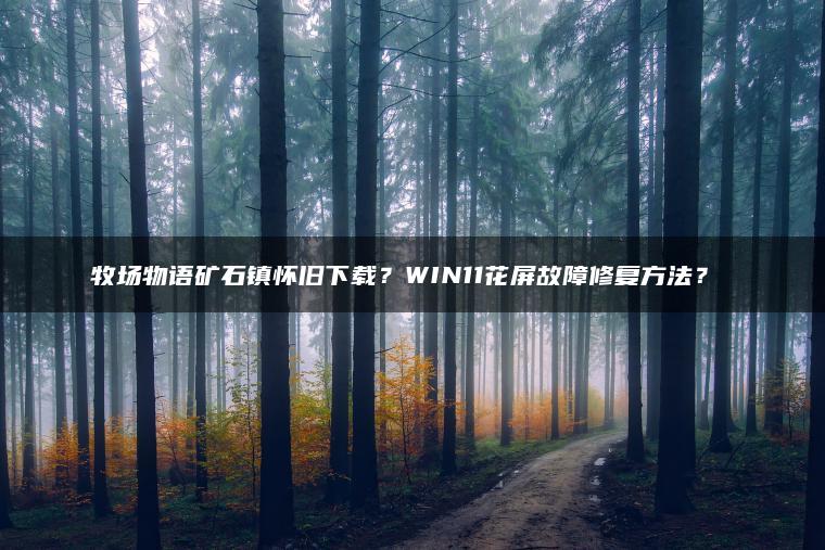 牧场物语矿石镇怀旧下载？WIN11花屏故障修复方法？​​