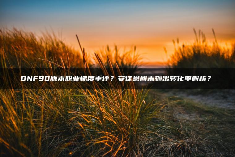 DNF90版本职业梯度重评？安徒恩团本输出转化率解析？​